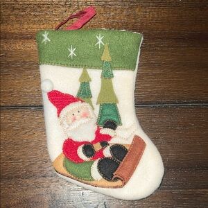 Santa Sled Trees Small Christmas Stocking Decoration